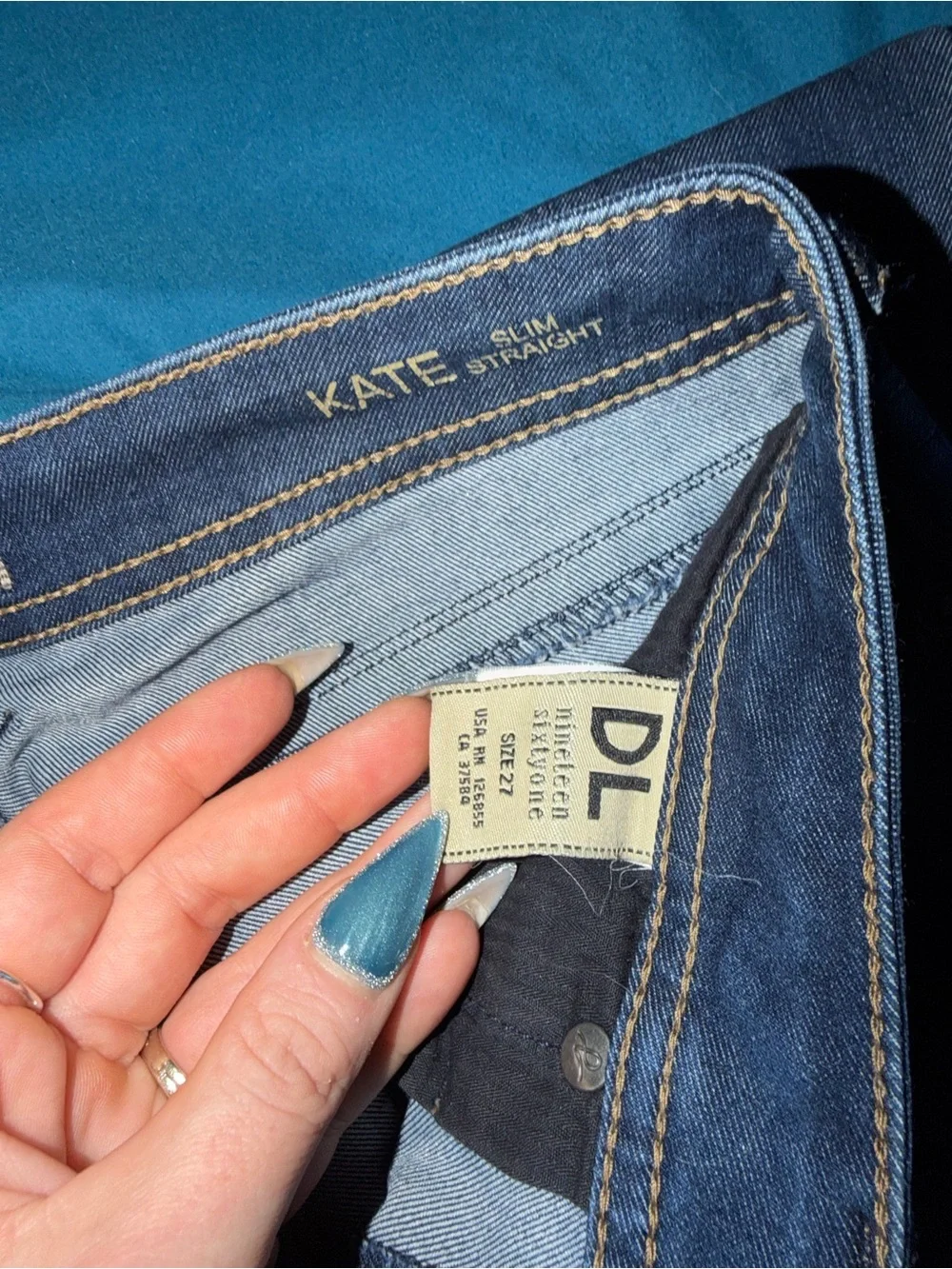 DL1961 Dark Blue Women's Straight-Leg Jeans